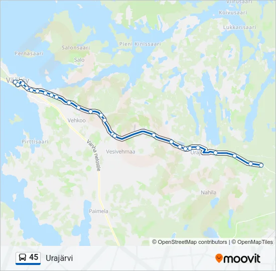 45 Bus Line Map