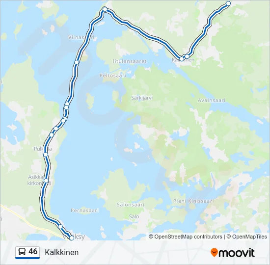 46 Bus Line Map