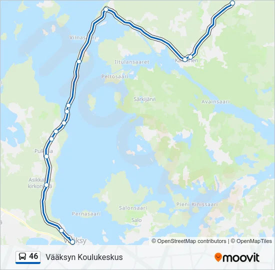 46 Bus Line Map
