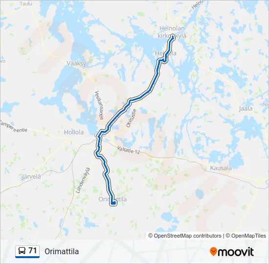 71 Bus Line Map