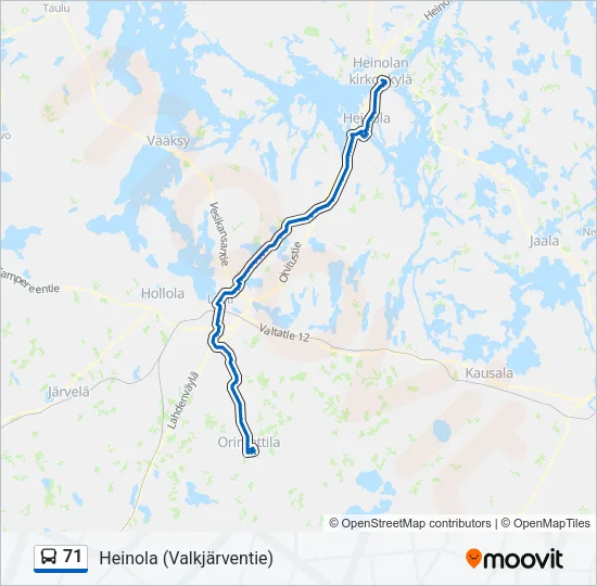 71 Bus Line Map