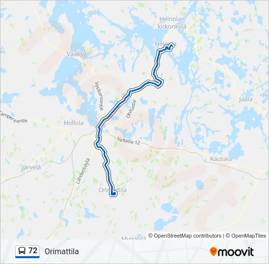 72 Bus Line Map