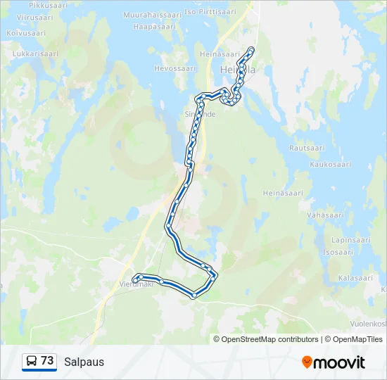 73 Bus Line Map