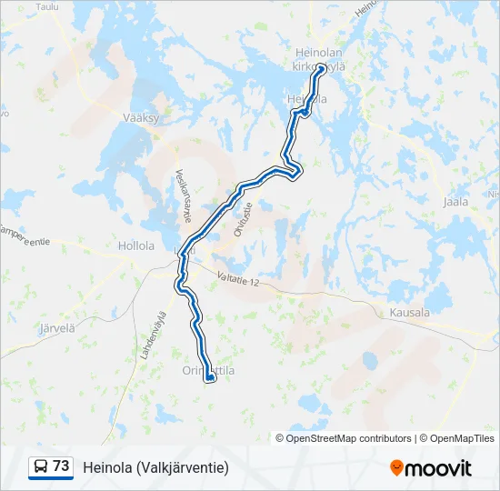 73 Bus Line Map