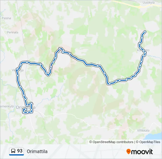 93 Bus Line Map