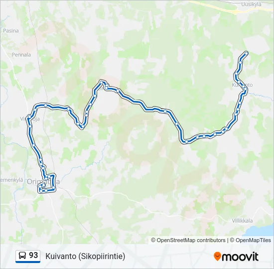 93 Bus Line Map