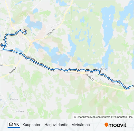 9K Bus Line Map