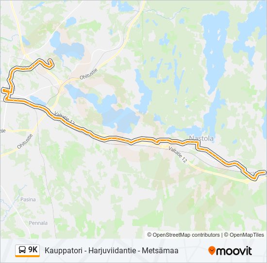 9K bus Line Map