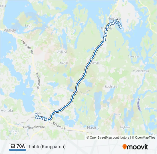 70A Bus Line Map