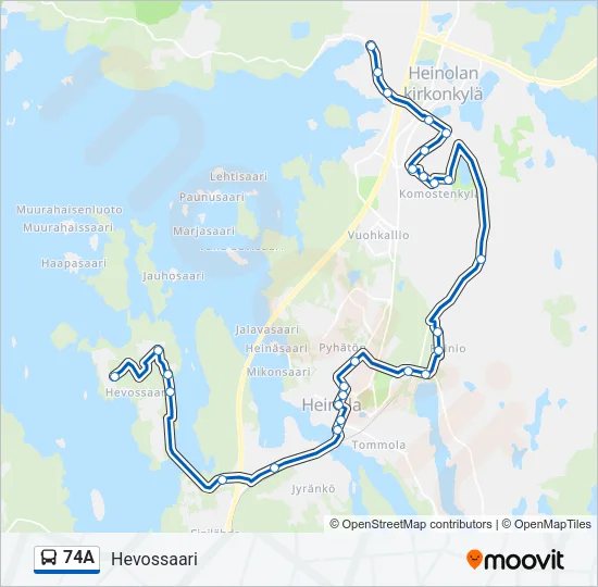 74A Bus Line Map