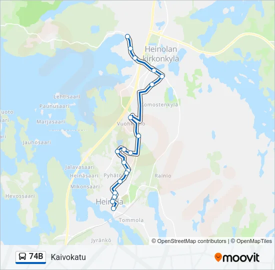 74B Bus Line Map