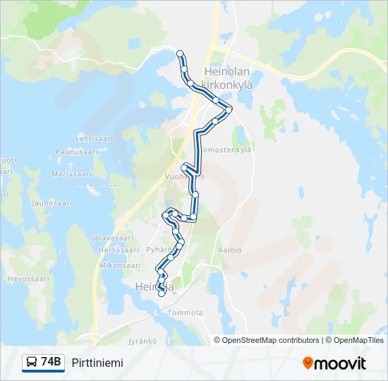 74B Bus Line Map