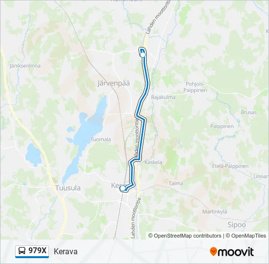 979X Bus Line Map