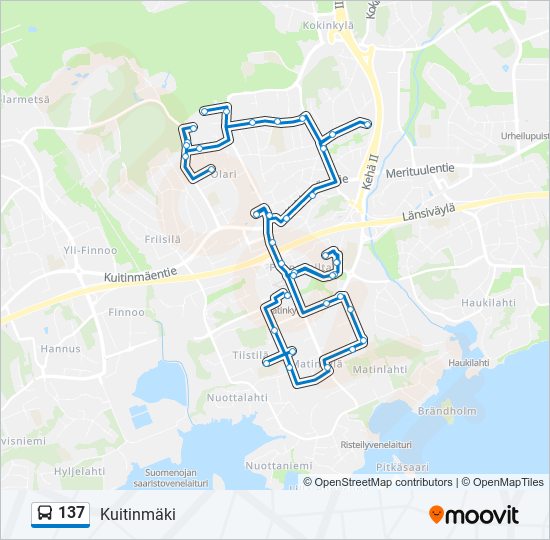 137 bus Line Map