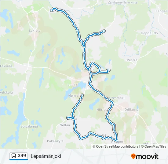 349 Bus Line Map