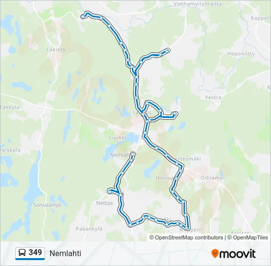 349 Bus Line Map