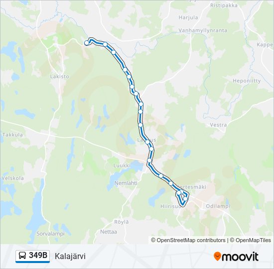 349B bus Line Map