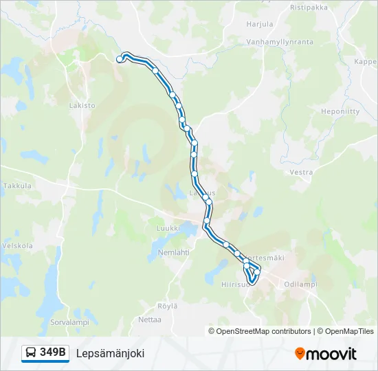 349B Bus Line Map