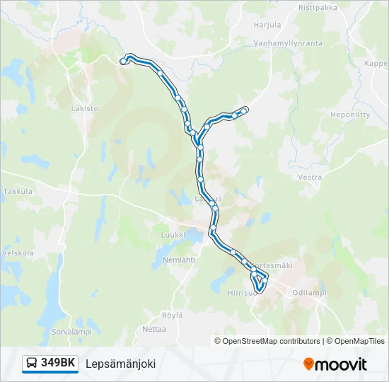 349BK Bus Line Map