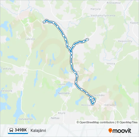 349BK Bus Line Map