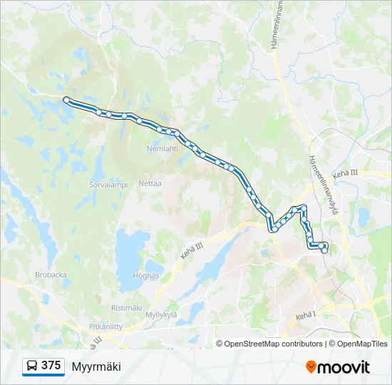 375 Bus Line Map