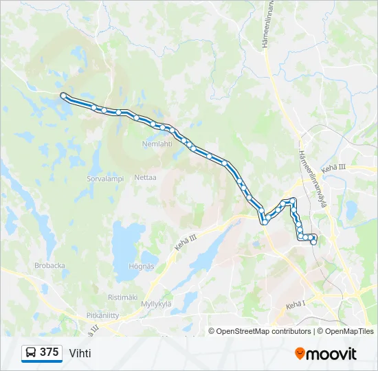375 Bus Line Map
