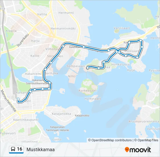 16 Bus Line Map