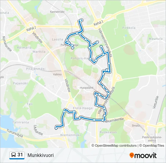 31 Bus Line Map