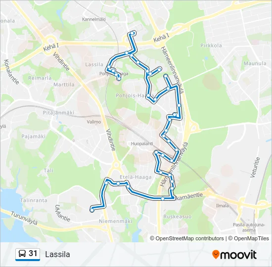 31 Bus Line Map