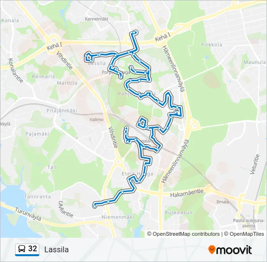 32 Bus Line Map