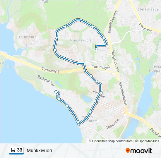 33 Bus Line Map