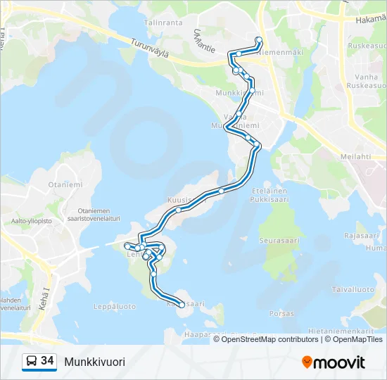 34 Bus Line Map