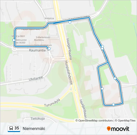 35 Bus Line Map