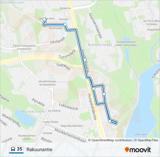 35 Bus Line Map