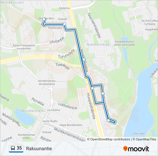 35 Route: Schedules, Stops & Maps - Rakuunantie (Updated)