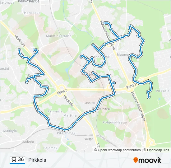 36 Bus Line Map