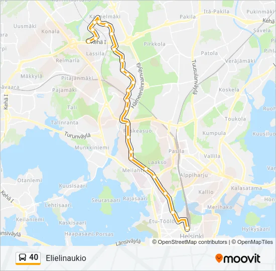 40 Bus Line Map