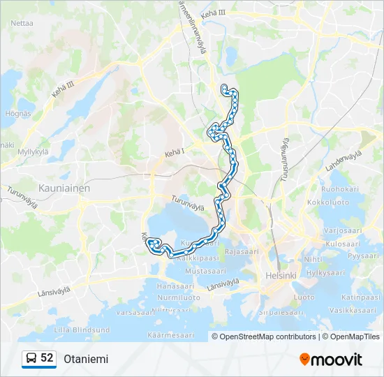 52 Bus Line Map