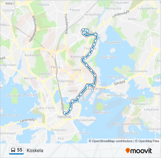 55 Bus Line Map