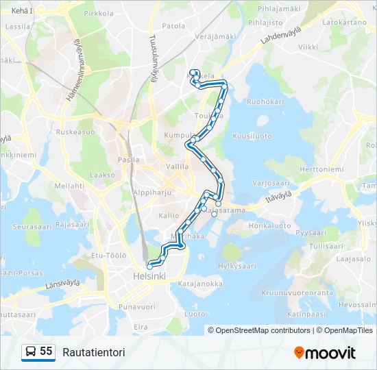 55 Bus Line Map