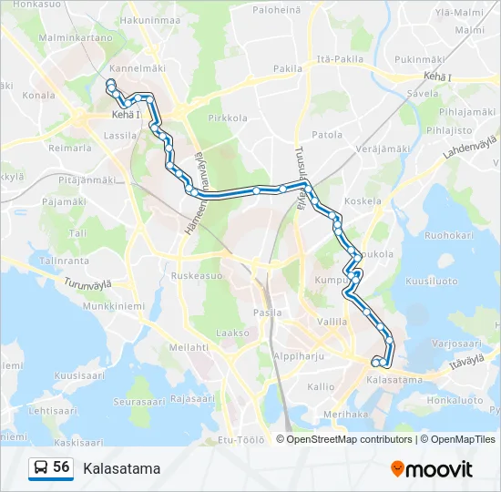 56 Bus Line Map