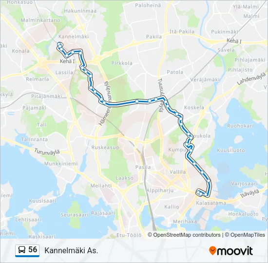 56 Bus Line Map