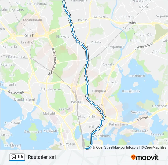 66 Bus Line Map