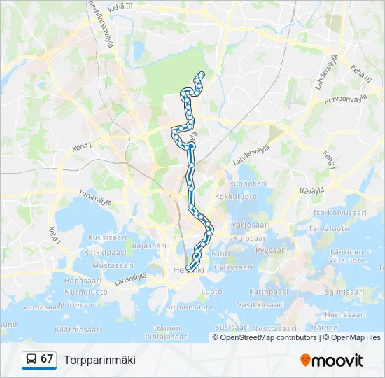 67 Bus Line Map