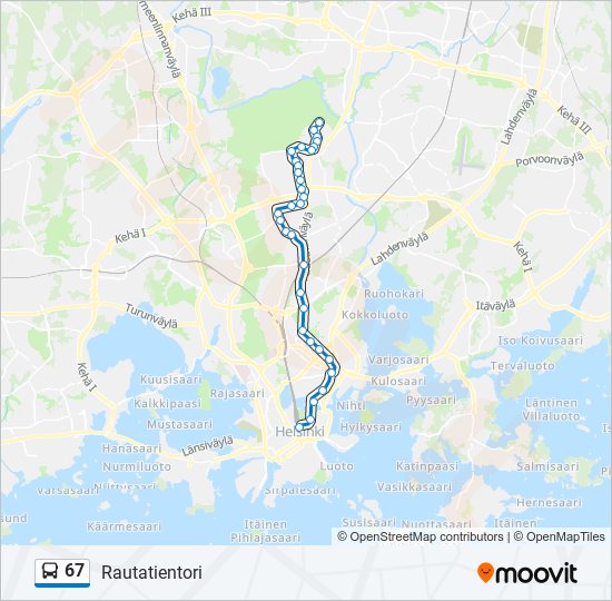 67 bus Line Map