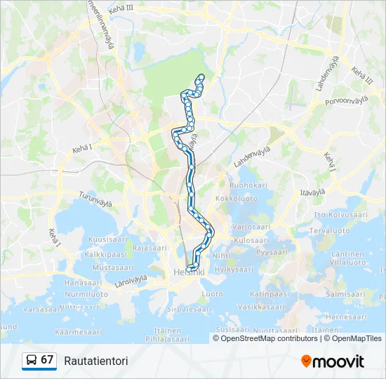 67 Bus Line Map