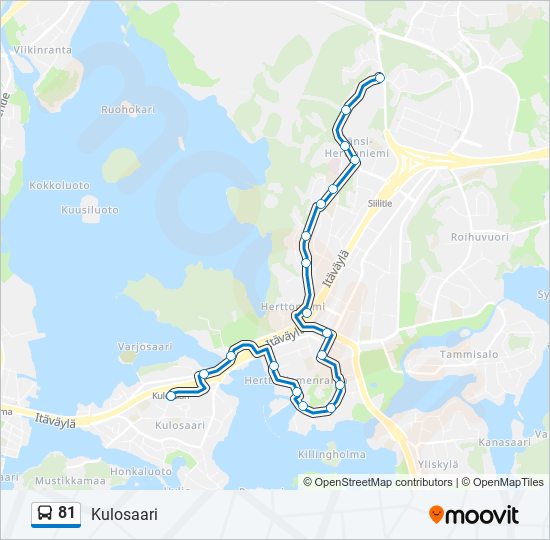 81 bus Line Map