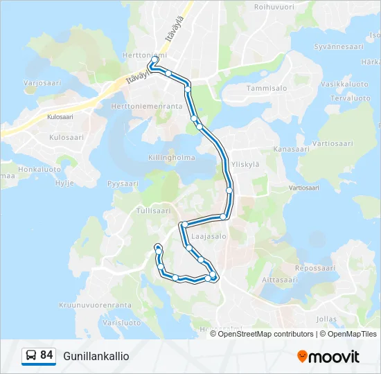 84 Bus Line Map