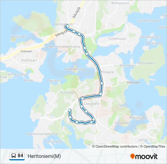 84 Bus Line Map