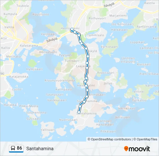 86 Bus Line Map